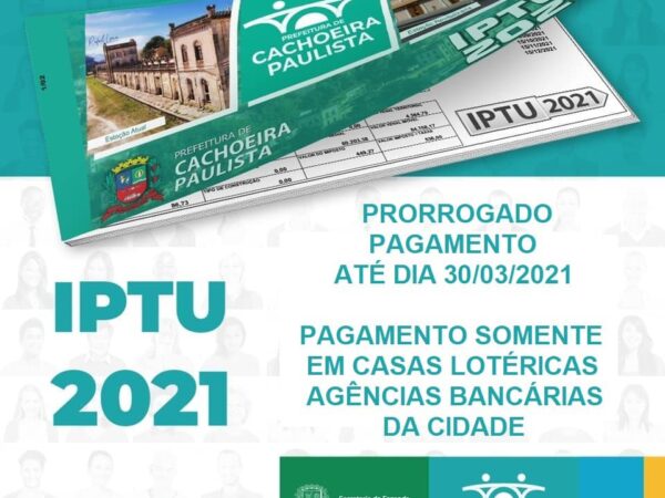 IPTU é prorrogado em Cachoeira Paulista