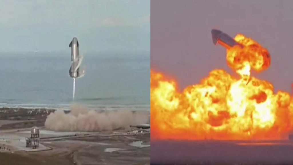 Foguete SN10 explode após pousar com sucesso pela primeira vez