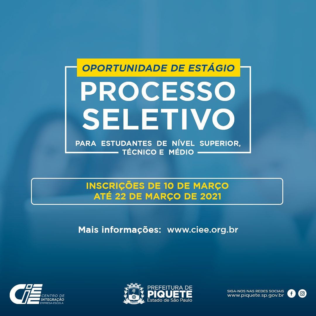 Prefeitura de Piquete divulga resultado do processo seletivo para estagiário