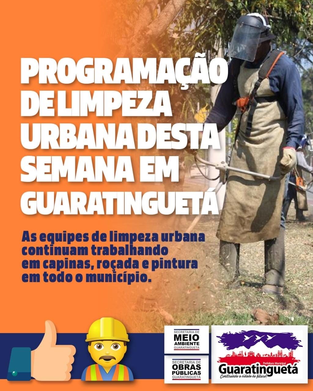 Programação da limpeza urbana em Guaratinguetá