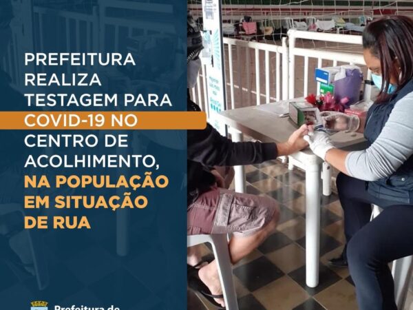 Pinda realiza teste para a Covid-19 nas pessoas em situação de rua