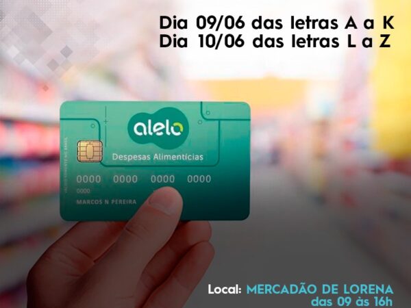 Entrega do cartão Alelo continua nesta quinta-feira (10)