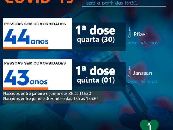 Novos grupos serão vacinados em Lorena a partir de quarta-feira (30)