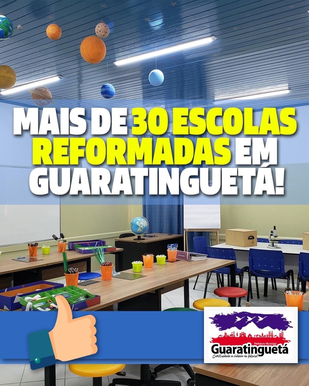 Nos últimos quatro anos, em Guaratinguetá, mais de 30 escolas foram reformadas