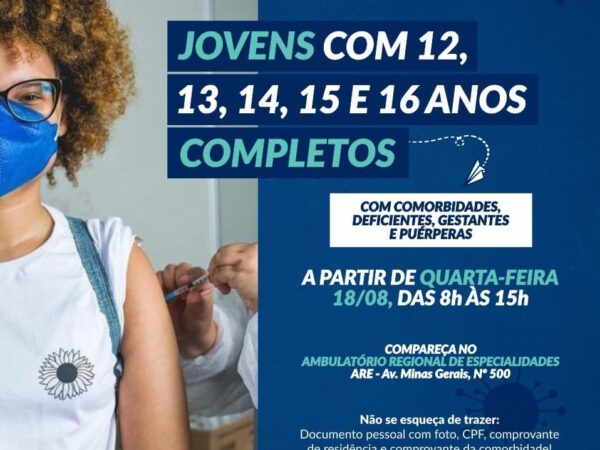 Cruzeiro inicia a vacinação do grupo de 12 a 16 anos com comorbidades