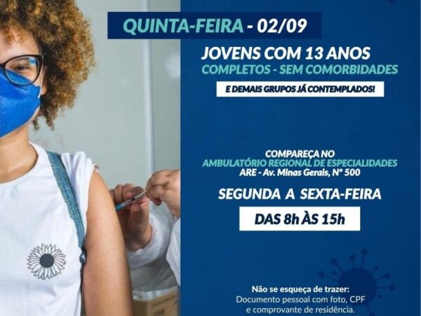 Cruzeiro vacina grupo de 13 anos a partir de hoje (02)