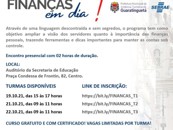 Guará oferece curso sobre finanças para os servidores públicos