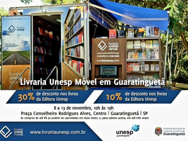 Livraria Móvel da UNESP fica em Guará até esta sexta-feira (13)