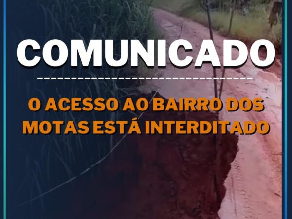 Acesso ao bairro dos Motas está interditado em Aparecida