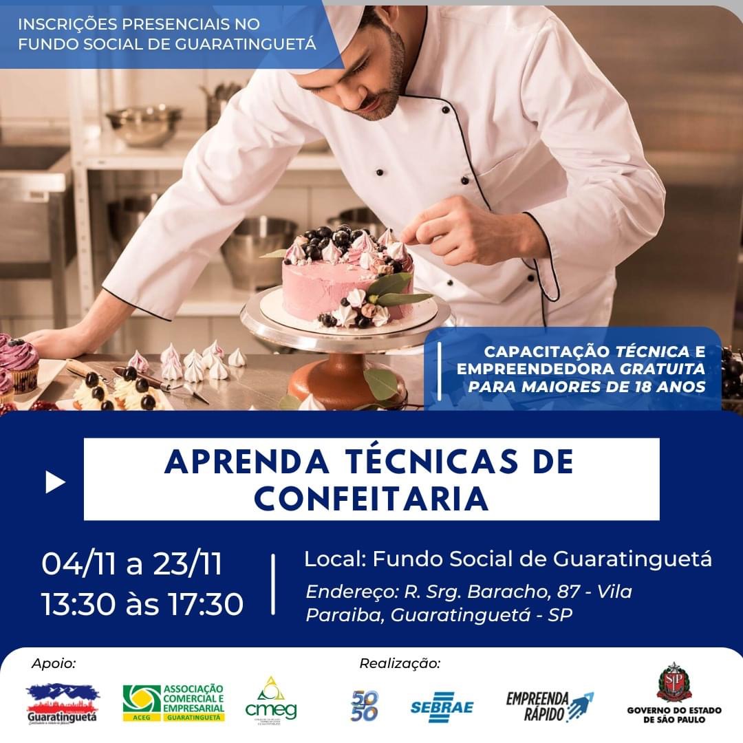 Guará e SEBRAE oferecem curso de técnicas de confeitaria