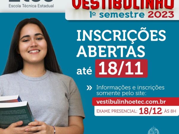 Em Lorena, Etec abre inscrições para o Vestibulinho 2023