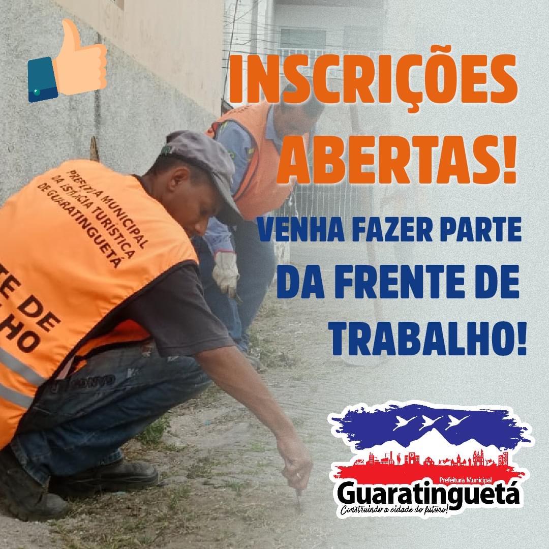 Guará abre inscrições para Frente de Trabalho