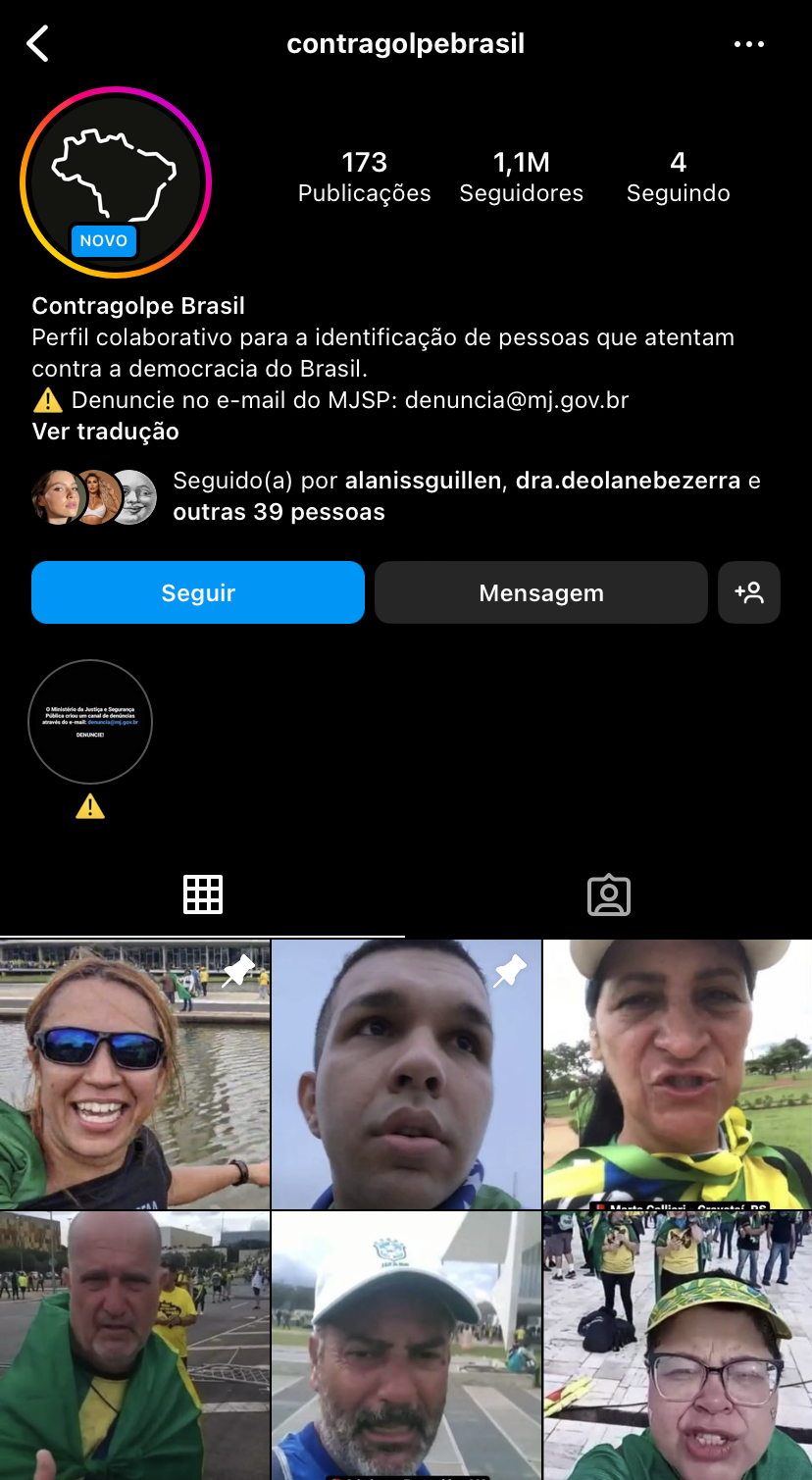 Perfis nas redes sociais ajudam a identificar participantes da invasão por grupos bolsonaristas em Brasília