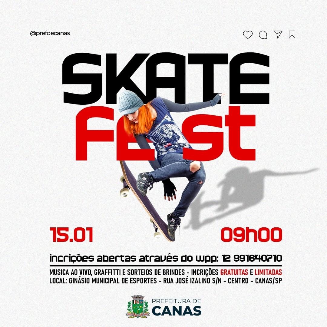 Inscrições para o 1º Canas Skate Fest estão abertas