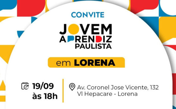 Programa Jovem Aprendiz Paulista será apresentado nesta terça-feira (19) em Lorena