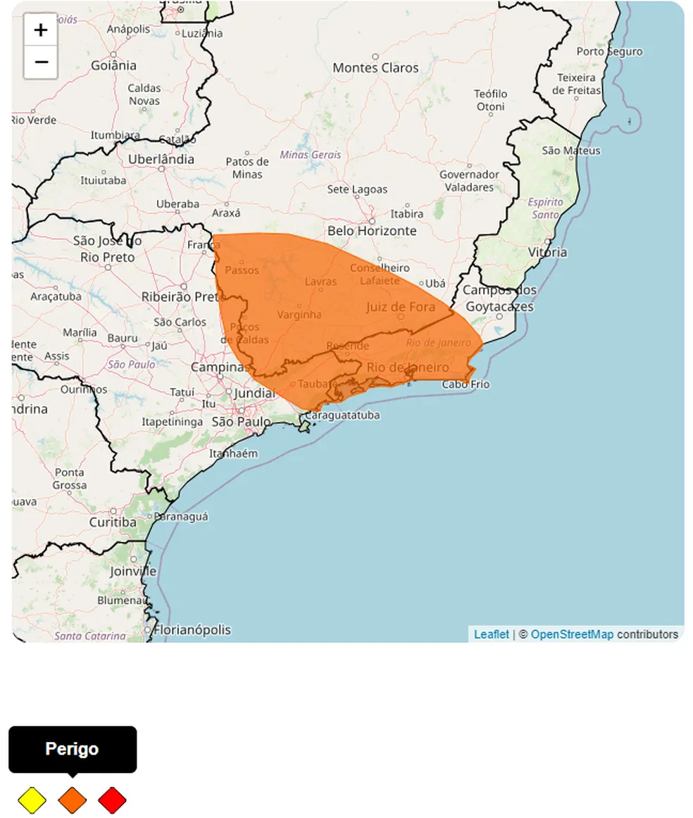 Inmet emite outro alerta para riscos de chuvas intensas no Vale