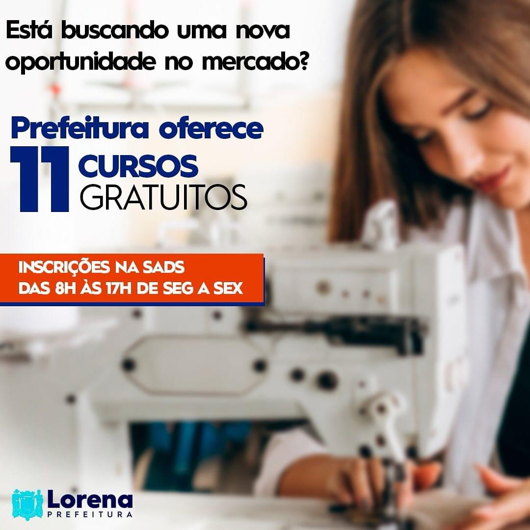 Fundo Social de Lorena oferece vagas 11 cursos gratuitos