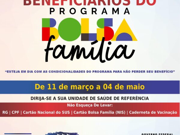Guará avisa sobre prazo para acompanhamento de saúde dos beneficiários do Bolsa Família