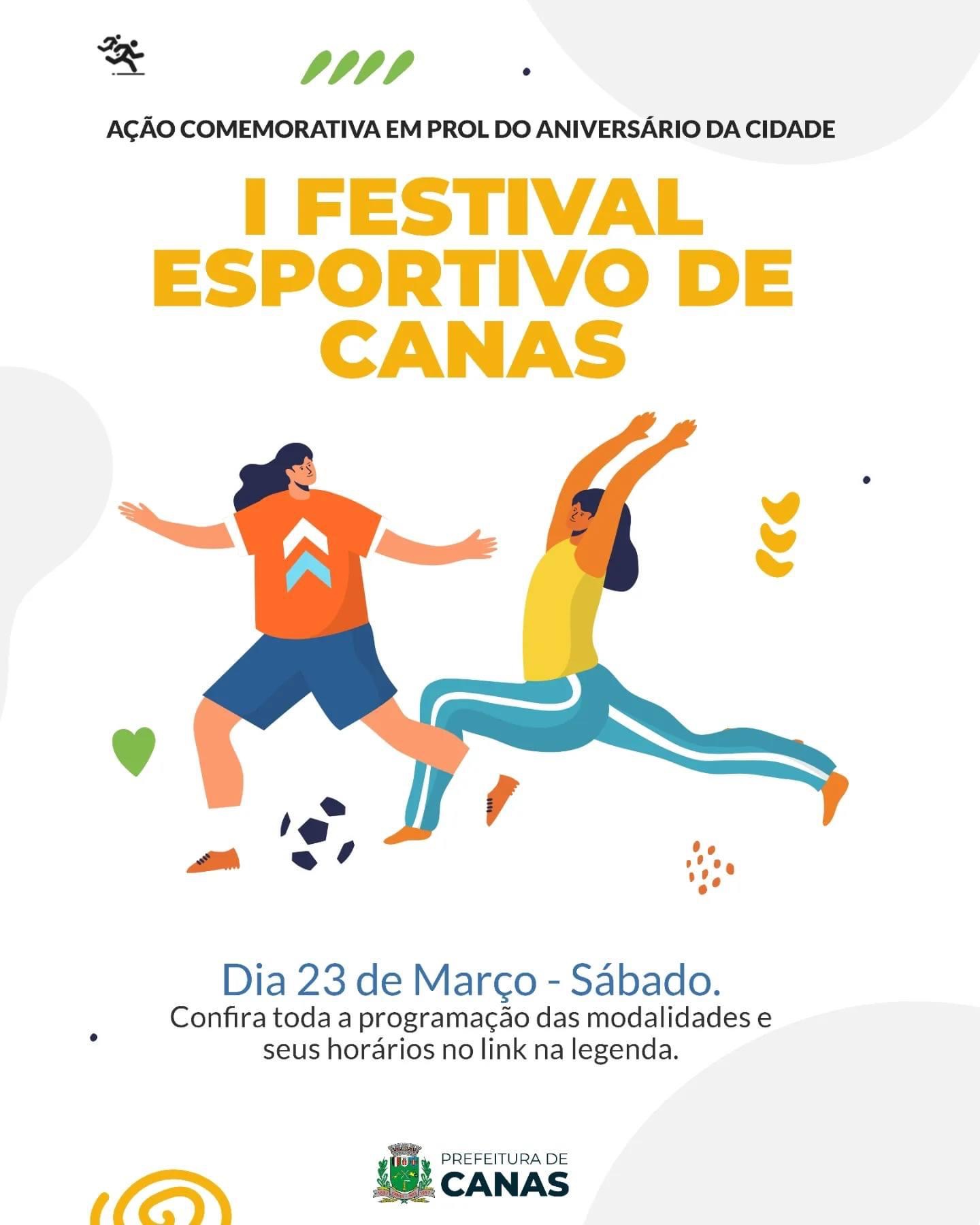 Canas realiza 1° Festival Esportivo neste final de semana