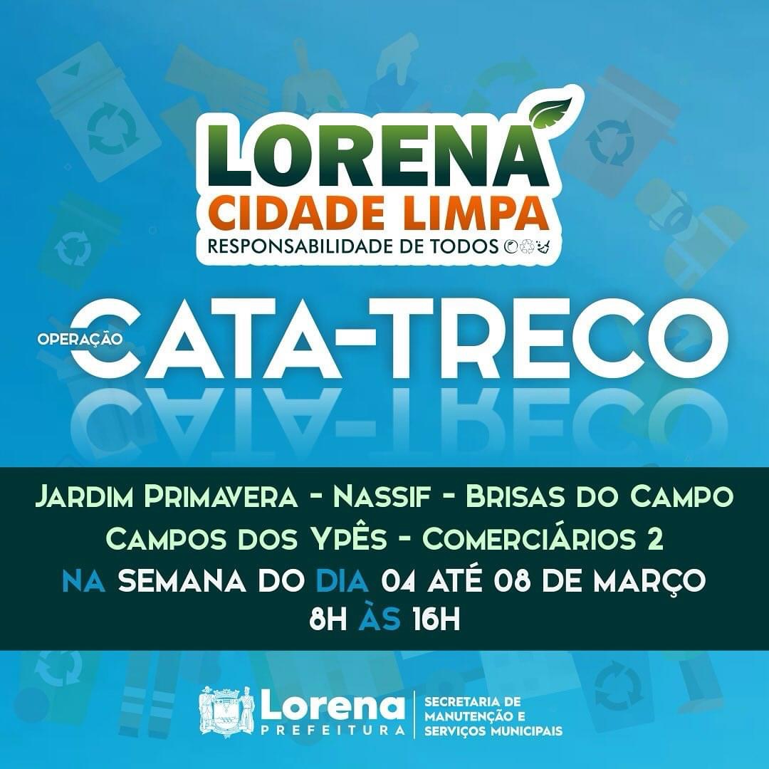 Prefeitura anuncia mais uma operação Cata-Treco da campanha Lorena Cidade Limpa