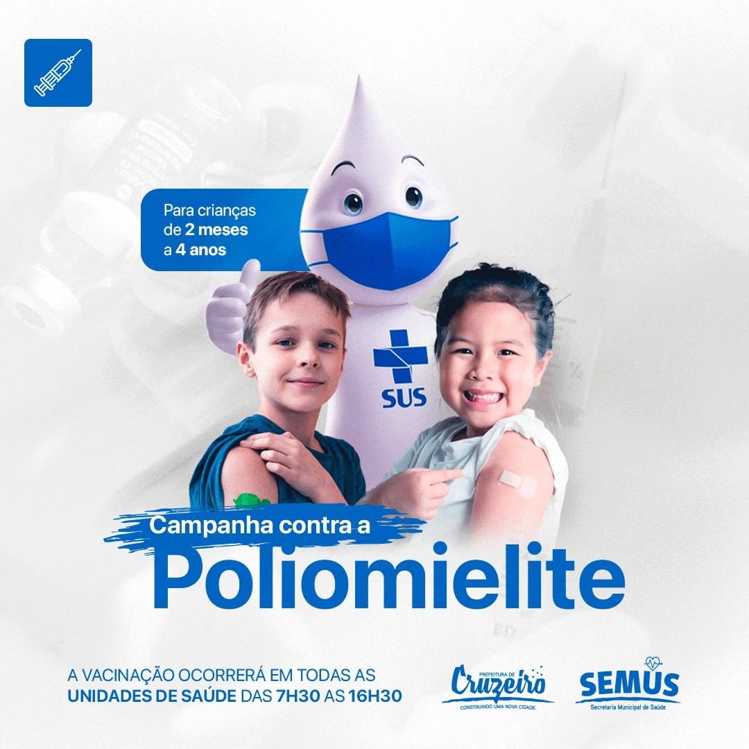 Cruzeiro inicia campanha de vacinação contra a Poliomielite