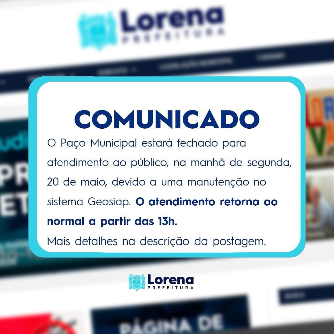 Hoje (20), o Paço Municipal está fechado ao público no período da manhã