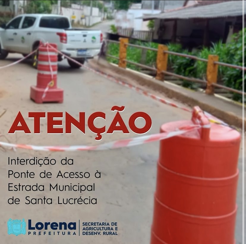 Ponte de acesso à Estrada Municipal de Santa Lucrécia é interditada em Lorena