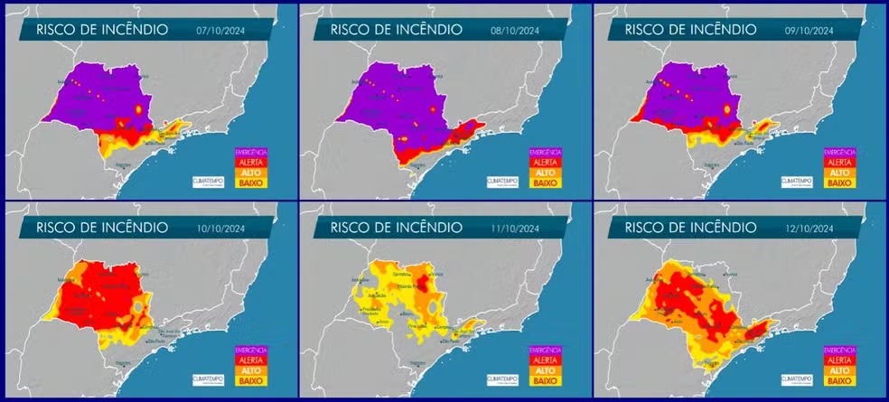 Defesa Civil emite novo alerta para risco de queimadas no Vale e região até sábado (12)