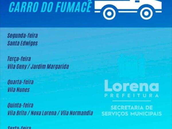 Carro do Fumacê intensifica atuação em Lorena