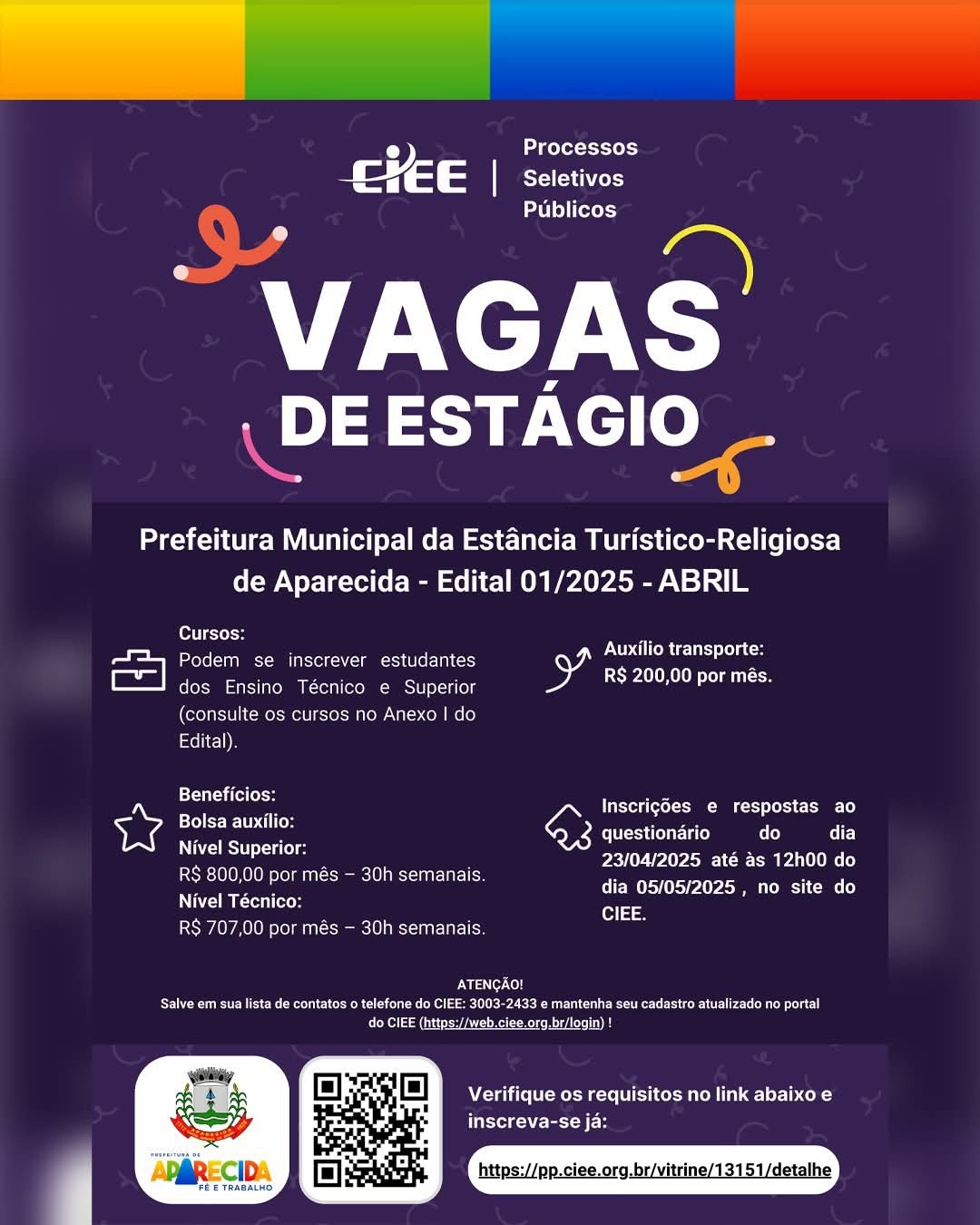 Estágio na Prefeitura de Aparecida