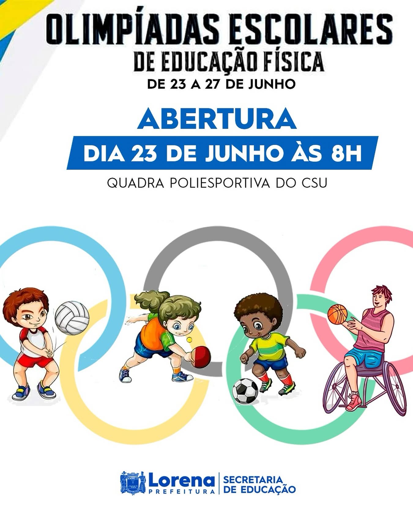 1ª etapa das Olimpíadas Escolares de Educação Física de Lorena acontece semana que vem