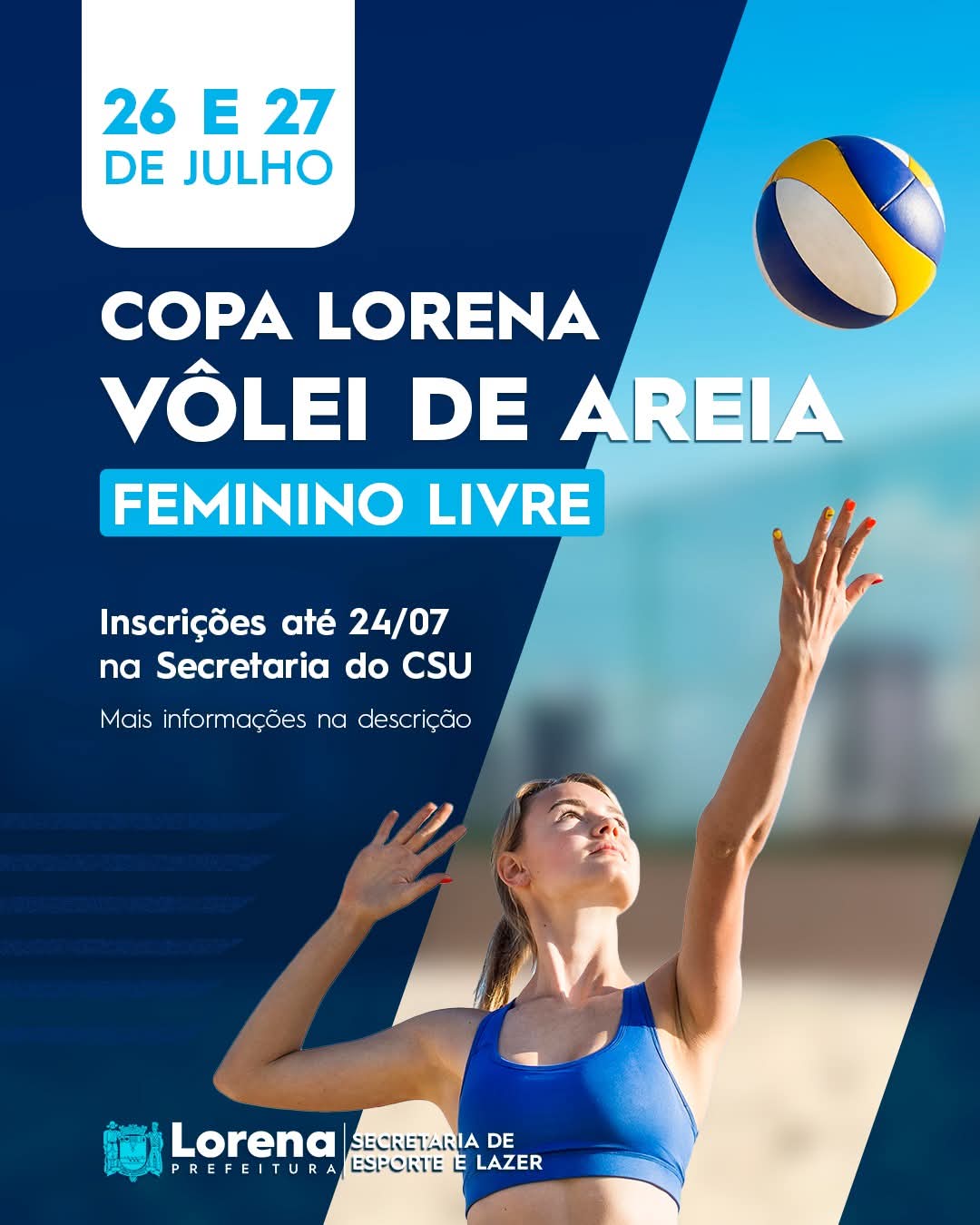 Vem aí Copa Lorena de Vôlei de Areia Feminino Livre