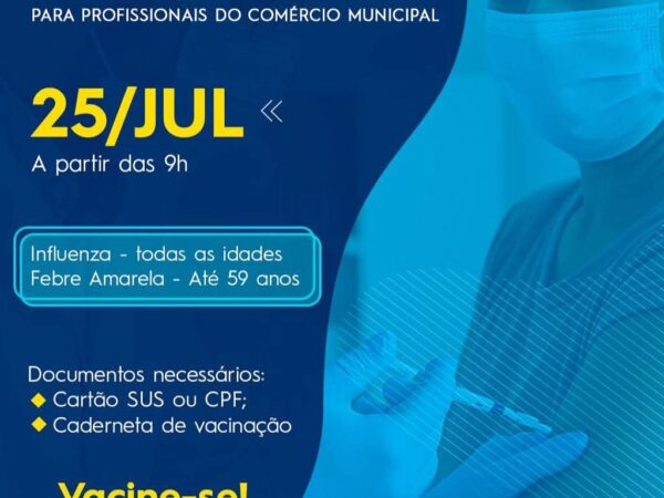 Prefeitura promove vacinação contra Gripe e Febre Amarela para trabalhadores do Centro de Lorena nesta sexta (25)