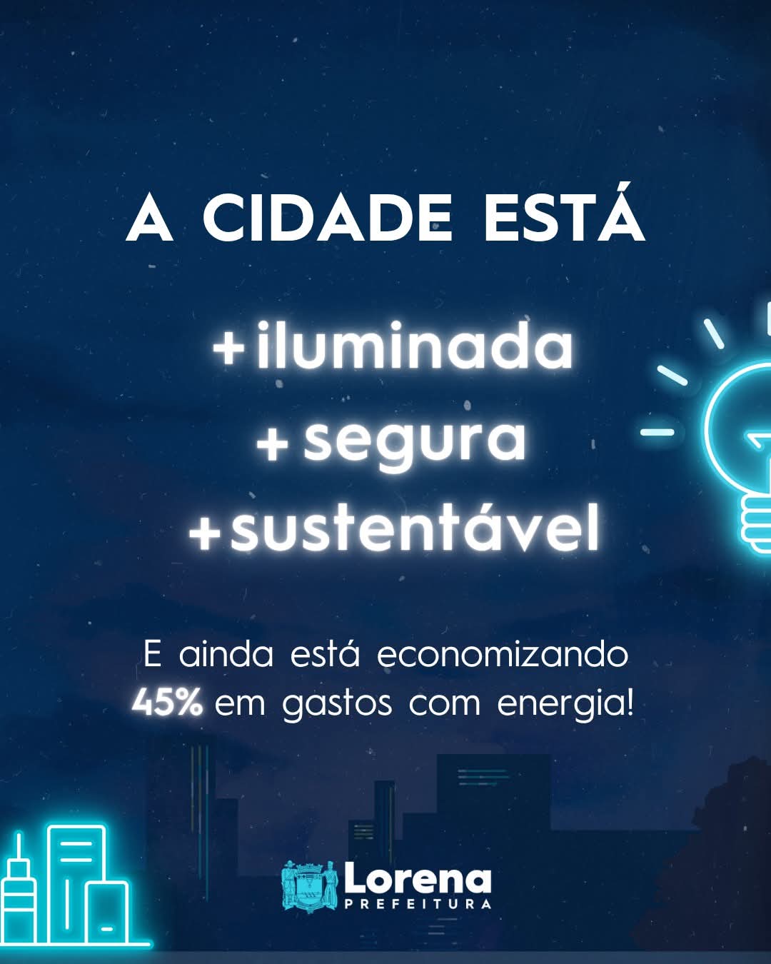 Lorena atinge 85% das lâmpadas comuns substituídas por LED