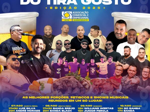 Festival do Tira Gosto acontece de 7 a 10 de agosto em Guaratinguetá