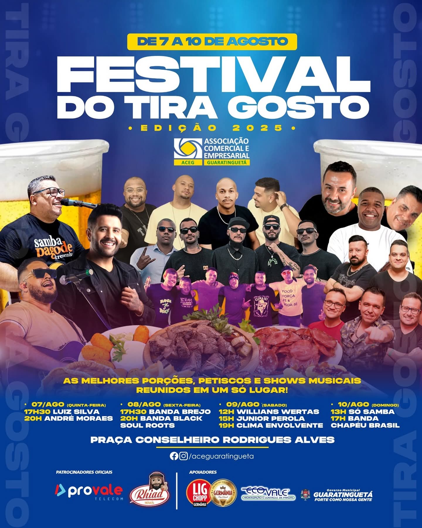 Festival do Tira Gosto acontece de 7 a 10 de agosto em Guaratinguetá