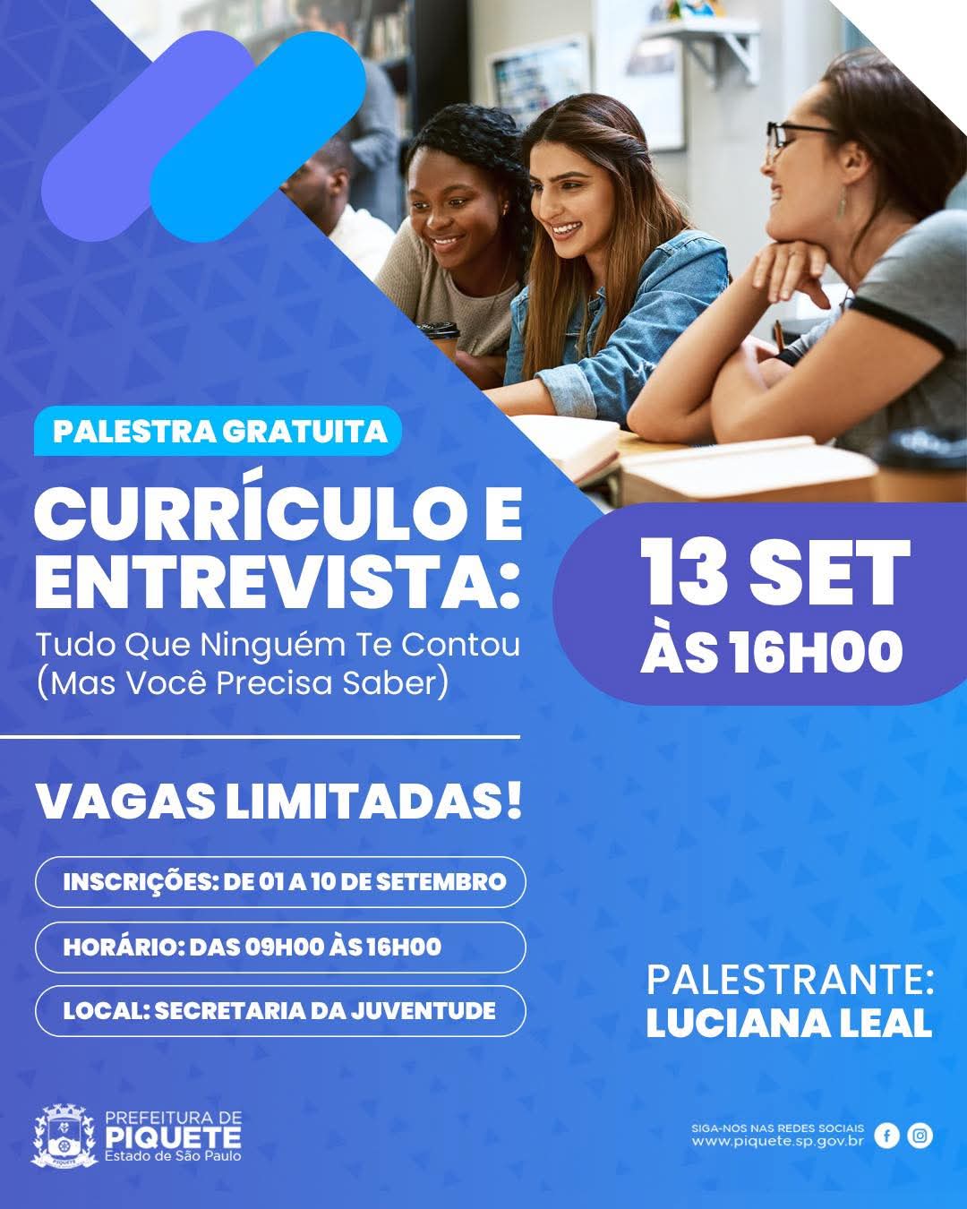 Piquete realiza palestra imperdível para os jovens do município