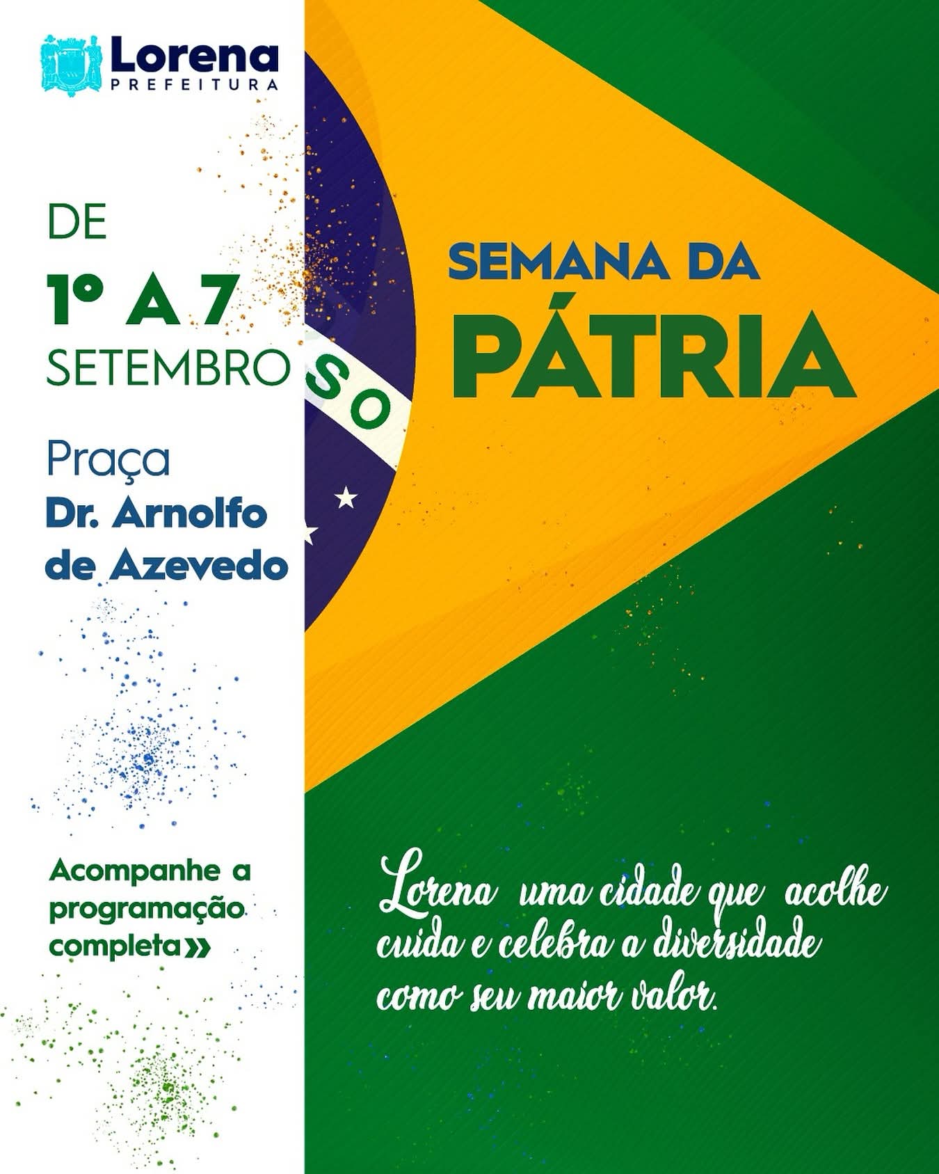 Semana da Pátria acontece de 1º a 7 de setembro na Praça Dr. Arnolfo de Azevedo