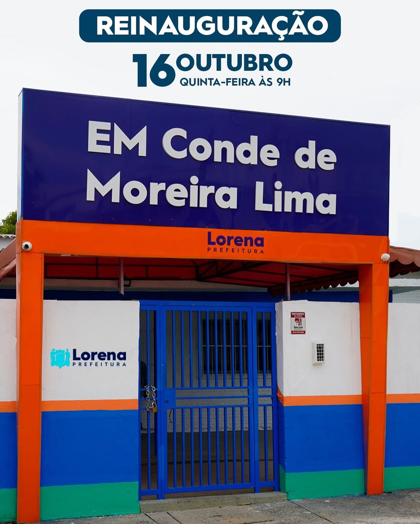 Prefeitura convida para reinauguração da EM Conde de Moreira Lima