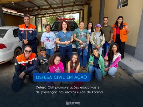 Defesa Civil promove ações educativas e de prevenção nas escolas rurais de Lorena