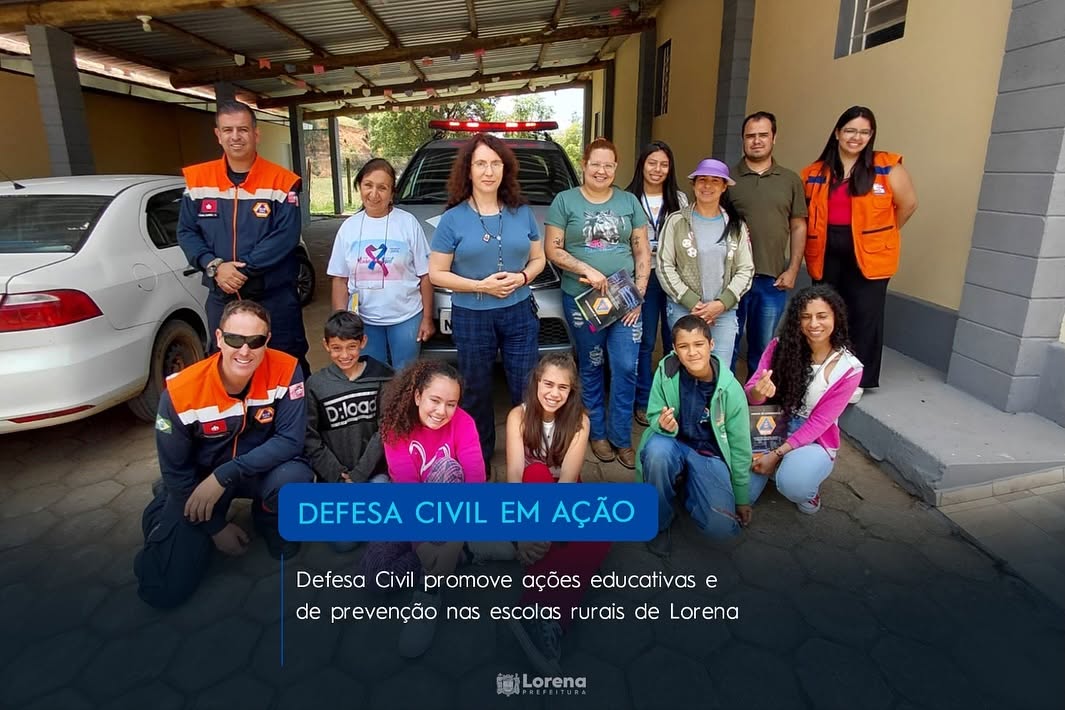 Defesa Civil promove ações educativas e de prevenção nas escolas rurais de Lorena