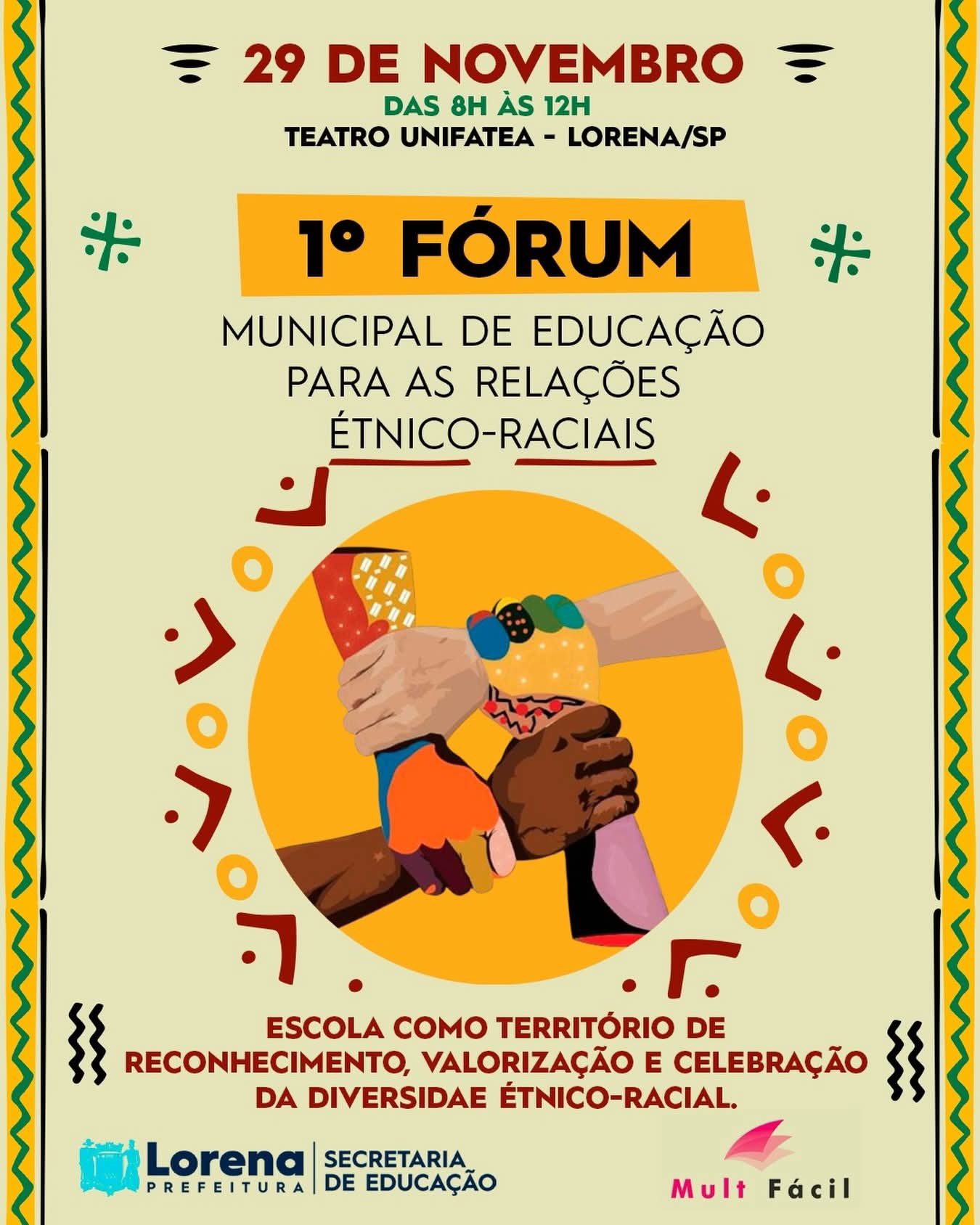 Lorena convida para 1º Fórum Municipal de Educação para as Relações Étnico-Raciais