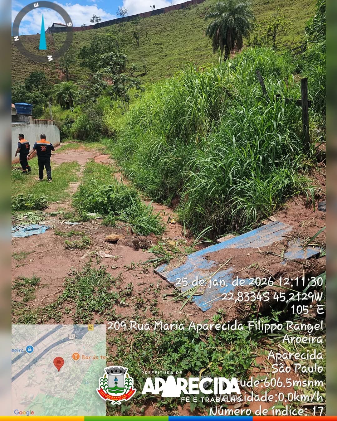 Defesa Civil nas ruas de Aparecida