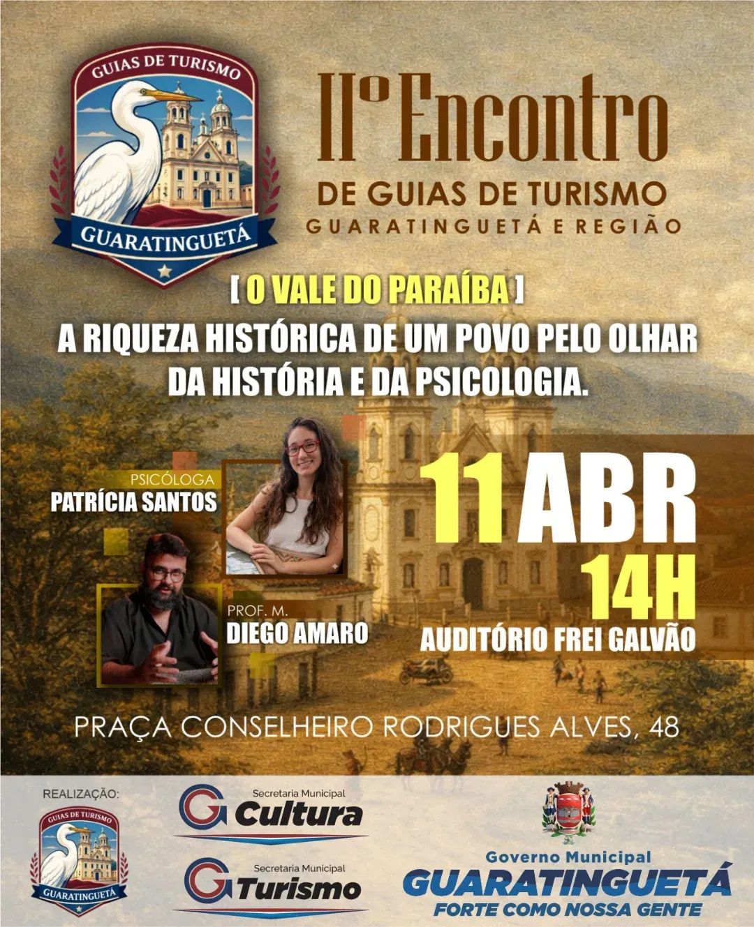 II Encontro de Guias de Turismo será realizado em Guaratinguetá