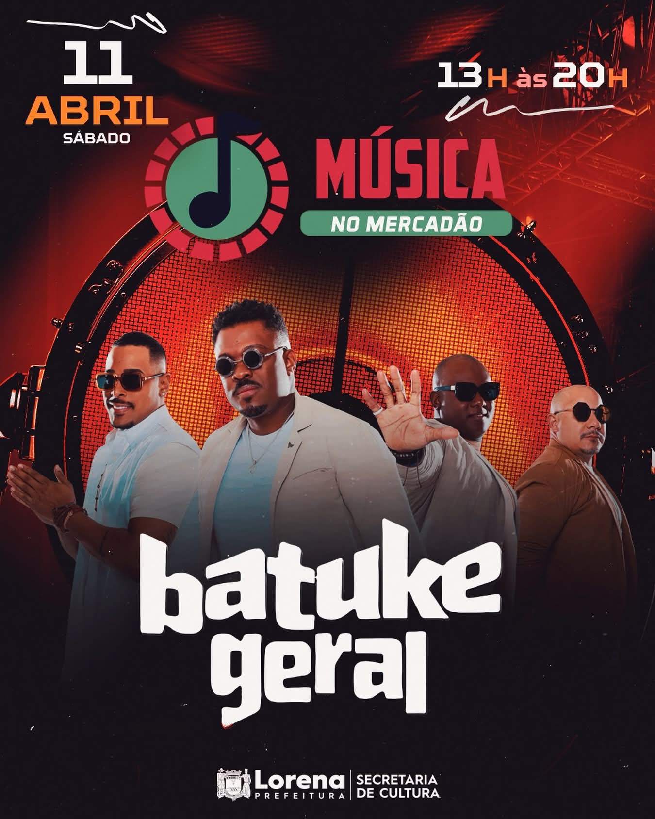 Batuke Geral se apresenta no evento Música no Mercadão neste sábado (11)