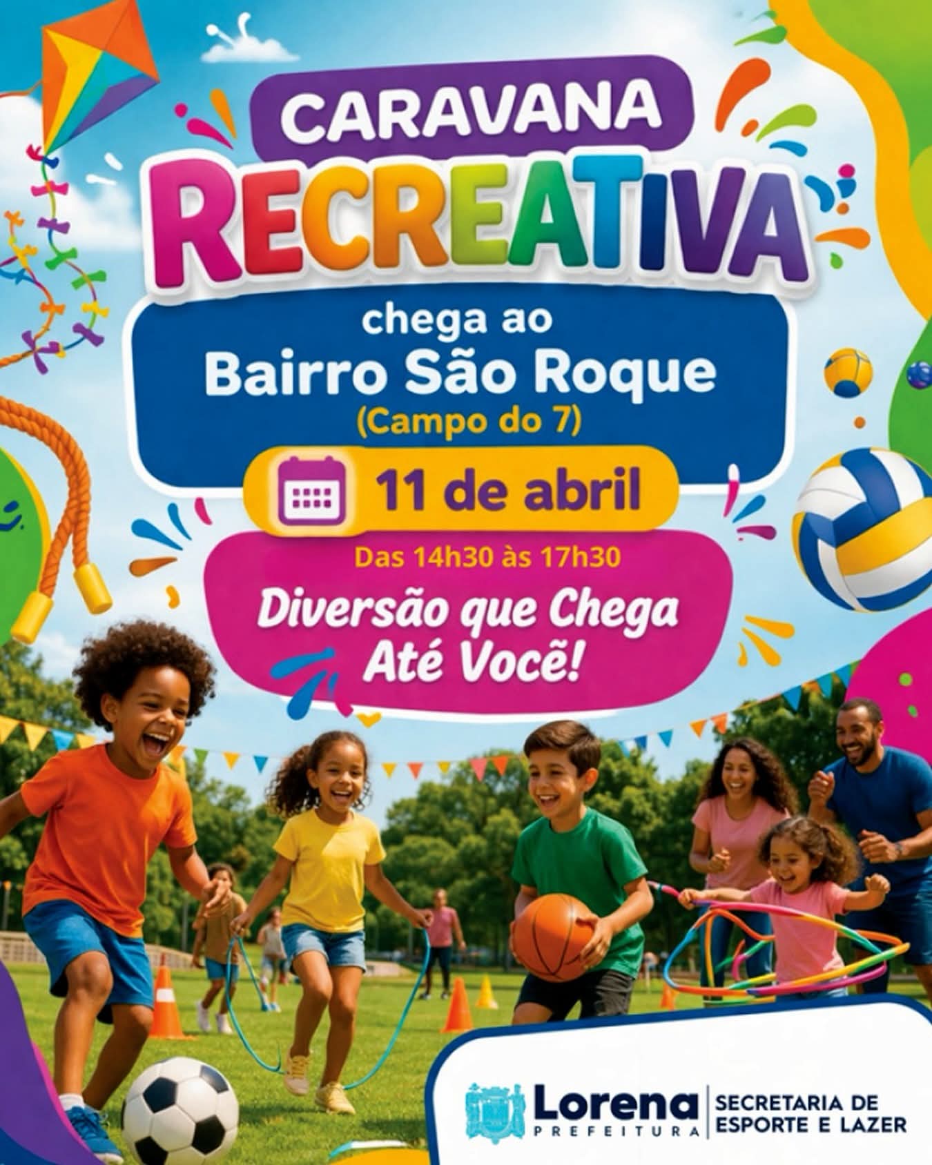 Bairro São Roque, em Lorena, recebe Caravana Recreativa no sábado (11)