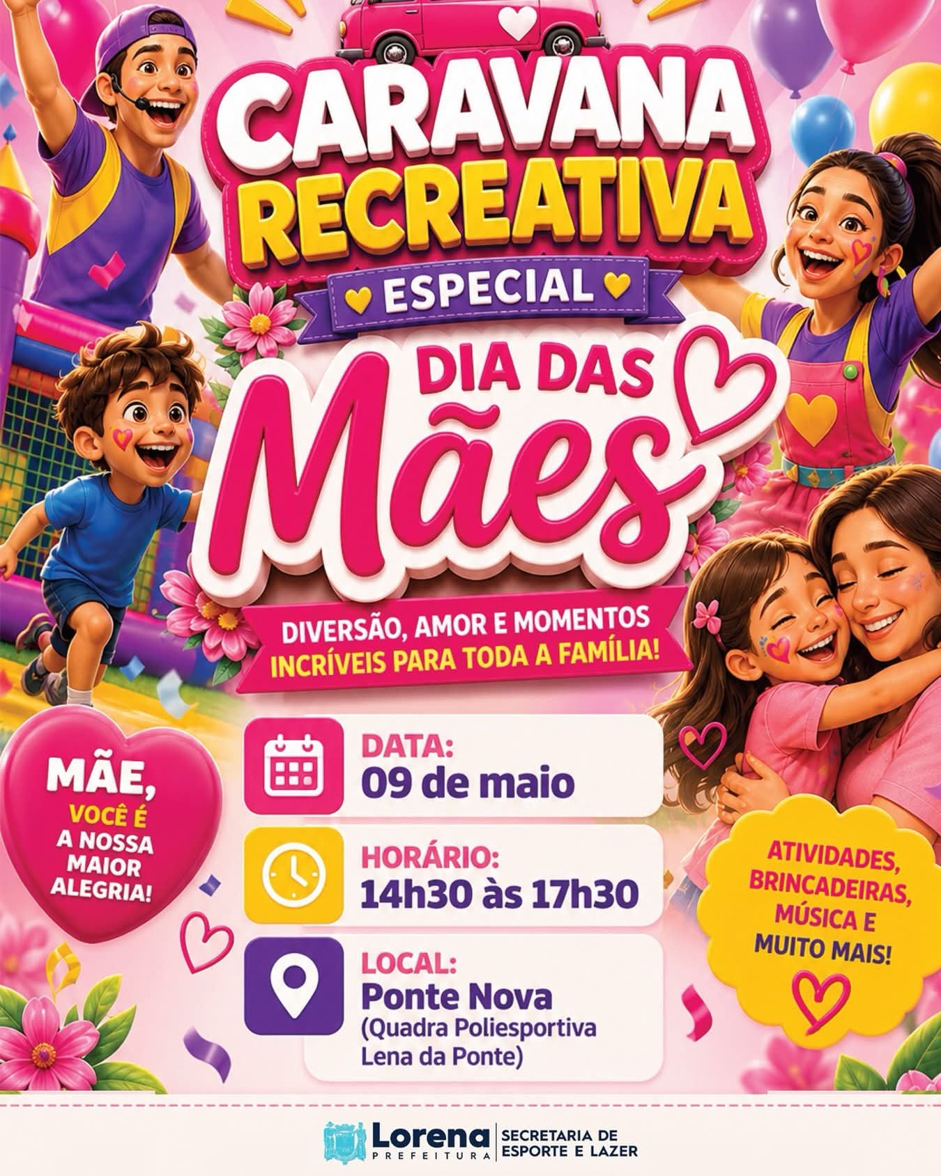 Ponte Nova recebe Caravana Recreativa especial de Dia das Mães