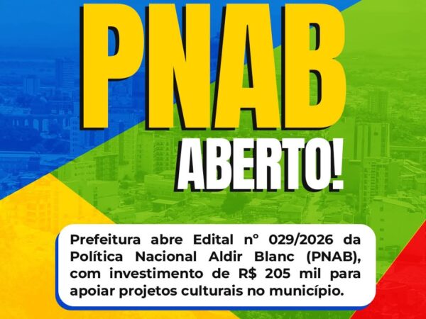 Cultura de Aparecida lança edital da PNAB