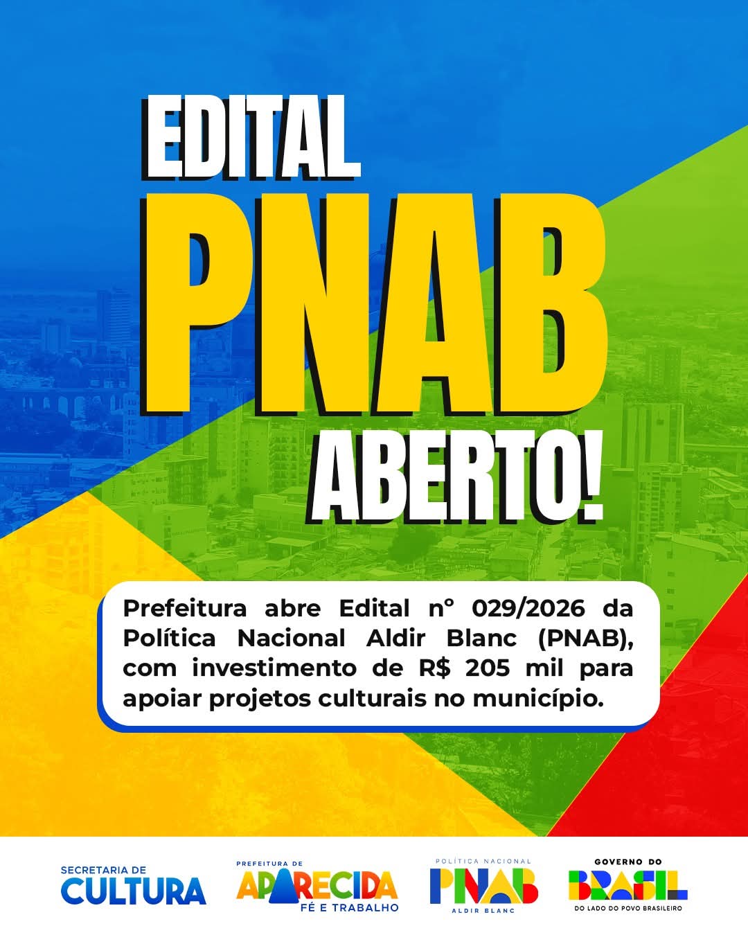 Cultura de Aparecida lança edital da PNAB