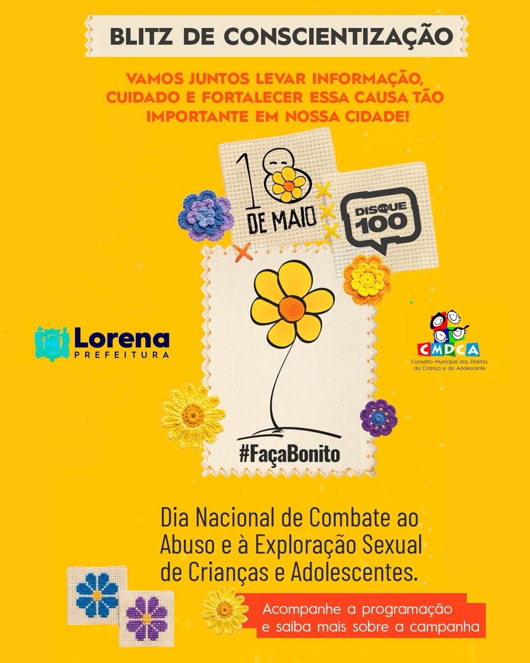 Lorena realiza Blitz de Conscientização ao Abuso de Crianças e Adolescentes